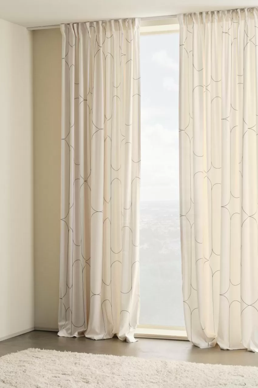 Multifunktionsgardiner*Jotex AIDA Multifunktionsgardin 2-pack Beige/svart