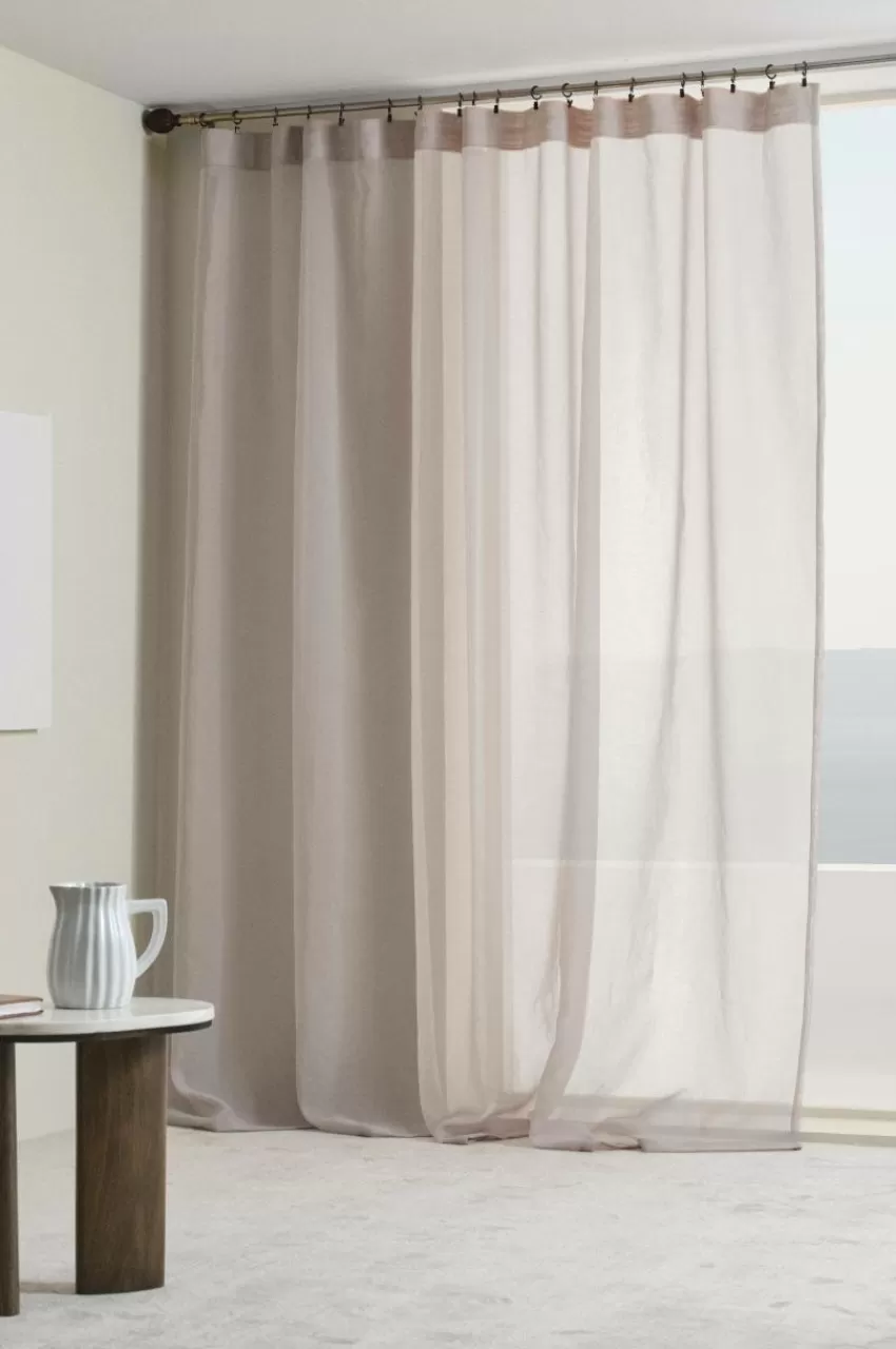 Multifunktionsgardiner*Jotex ALBA Voilegardin Extra Bred 1 Längd Beige