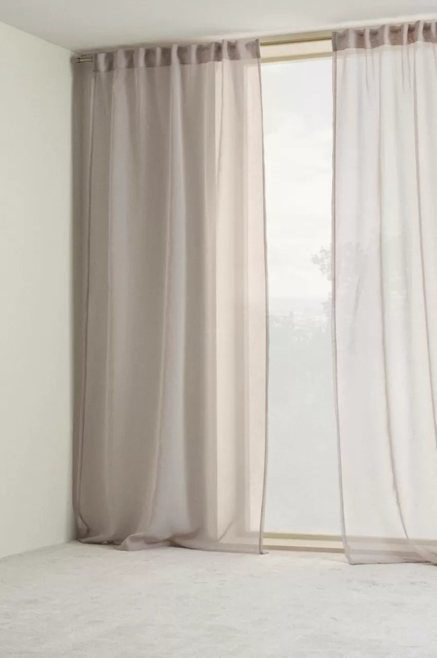 Multifunktionsgardiner*Jotex ALBA Voilegardin 2-pack Beige