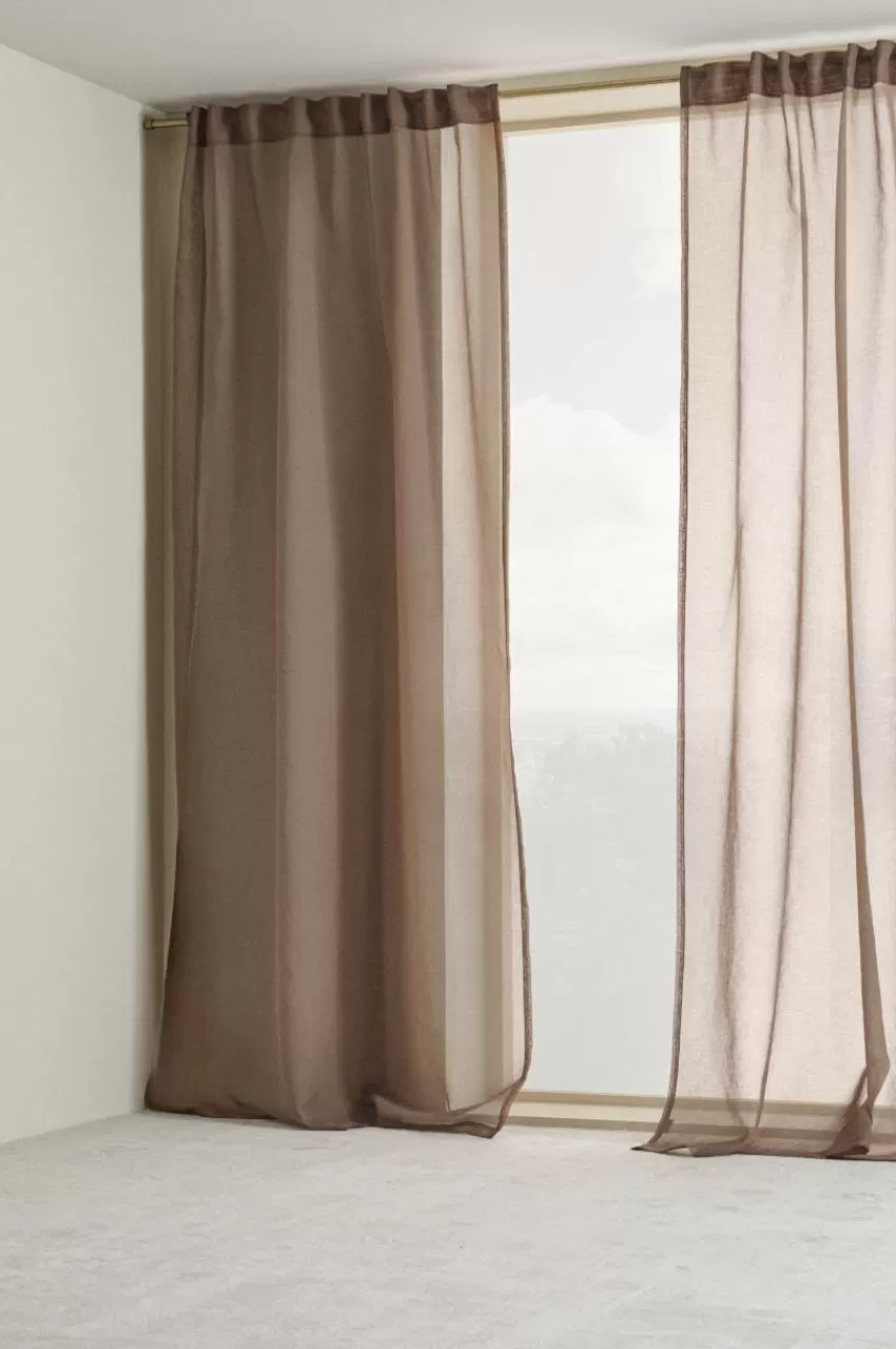 Multifunktionsgardiner*Jotex ALBA Voilegardin 2-pack Gråbrun