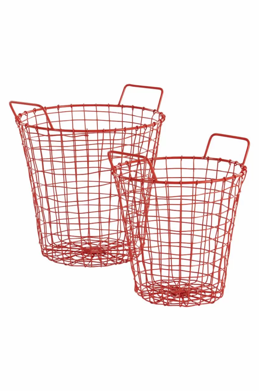 Förvaring*Jotex AXÅN Trådkorg - 2 Delar Orangeröd