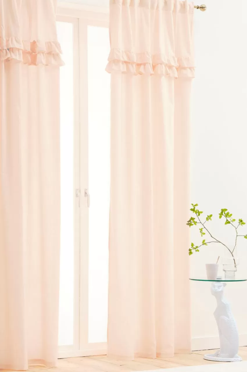 Barngardiner*Jotex BILLY Multifunktionsgardin 2-pack - Ekologisk Rosa
