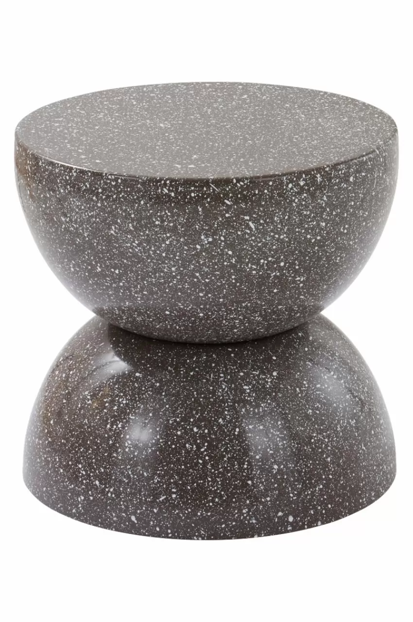 Bord*Jotex BLANES Sidobord ø 35 Cm Mörkgrå terrazzo