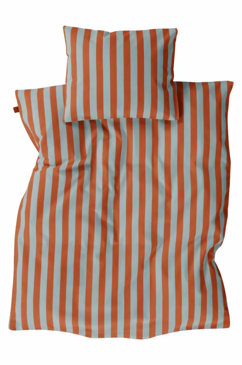 Barnsängkläder*Jotex BOEL BABY Påslakanset Vagn/vagga - Ekologisk Orange/ljusblå
