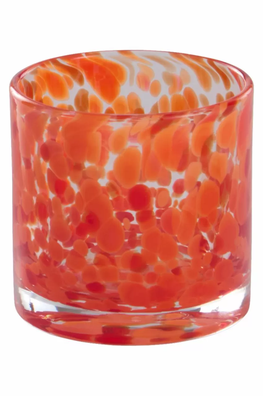 Ljuslyktor*Jotex BOSTON Ljuslykta Höjd 8,5 Cm Red organge clear