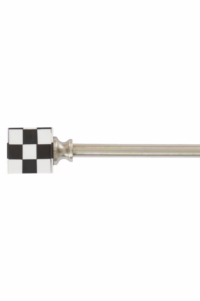 Gardinstänger*Jotex CHECK Gardinstång 149-196 Cm Silver/svart/vit