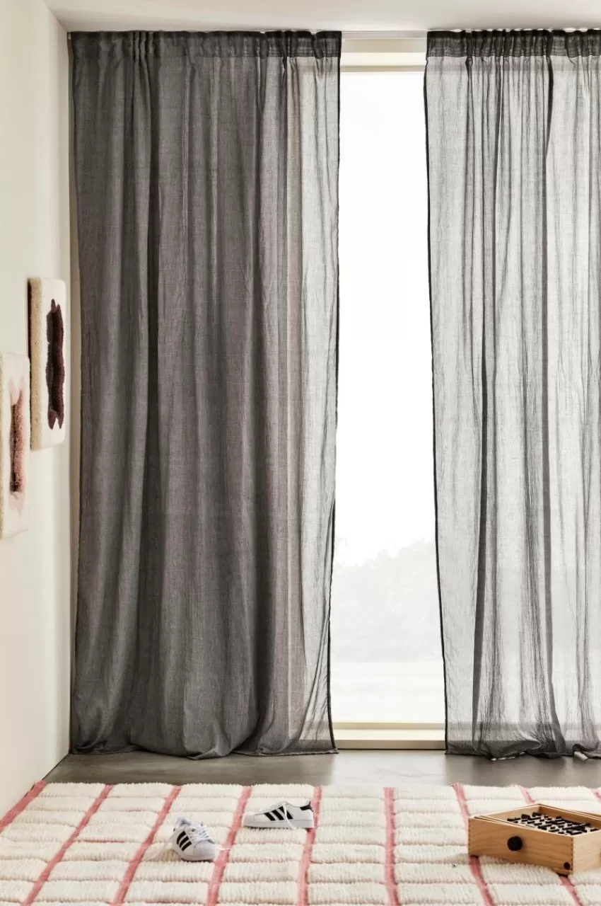 Barngardiner*Jotex CIA Multifunktionsgardin 2-pack Mörkgrå