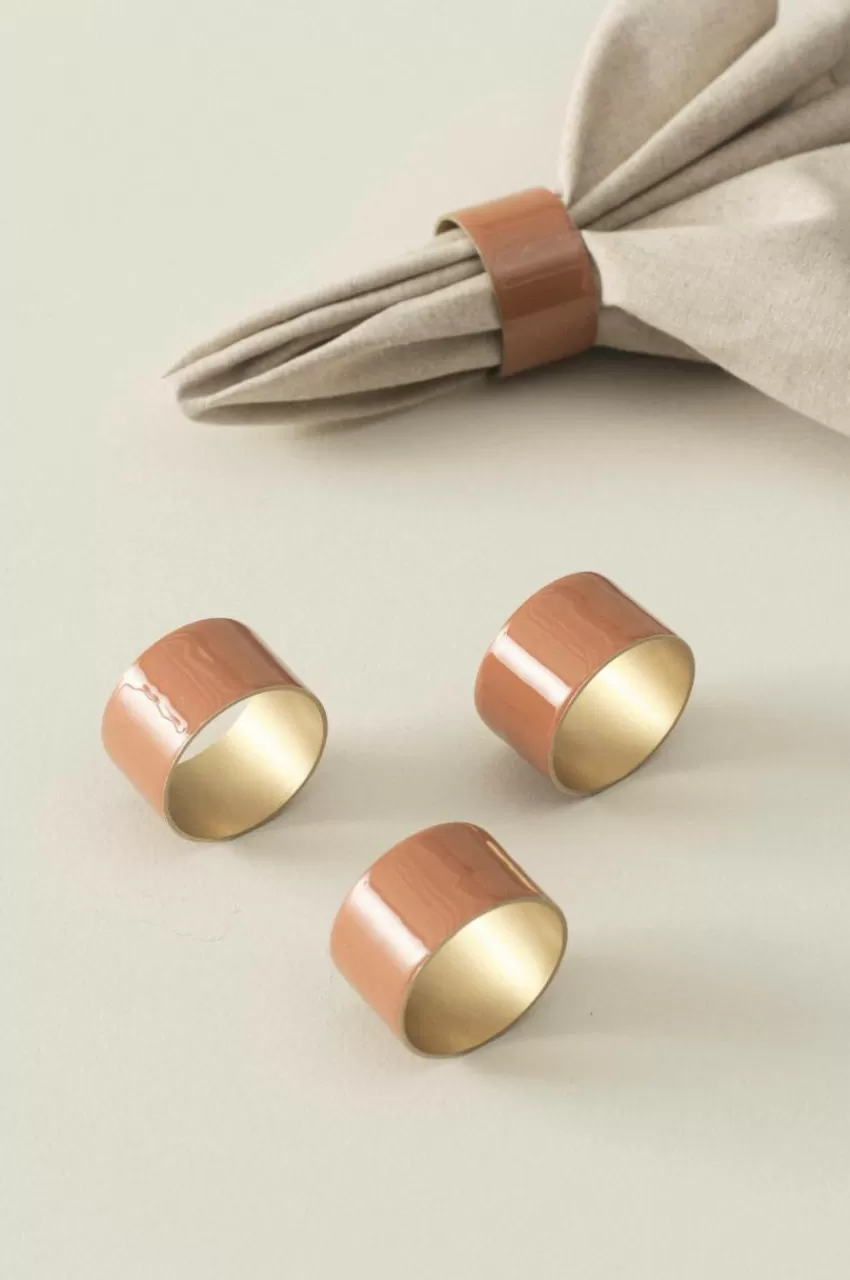 Kökstillbehör*Jotex CIERRA Servettring 4-pack Brun/guld