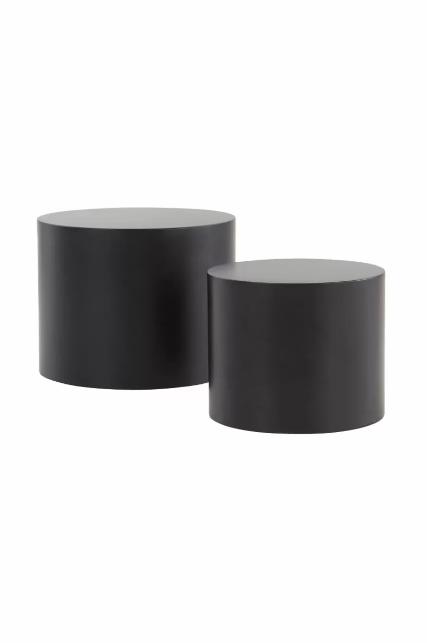 Bord*Jotex CILIN Sidobord 2-pack ø 38 Cm, ø 48 Cm Matt svart