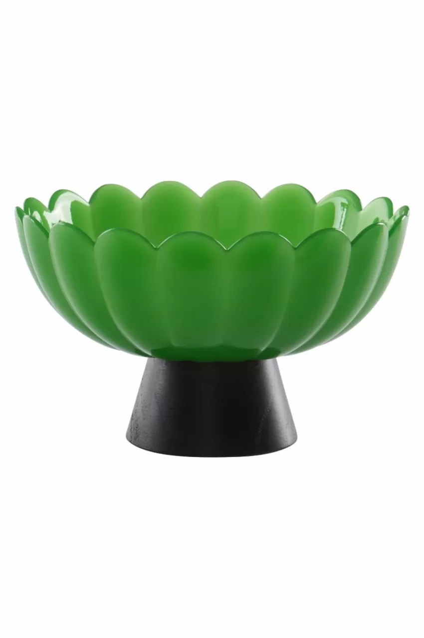 Skålar*Jotex CLOVER Glasskål ø 20 Cm Grön/mörk grön