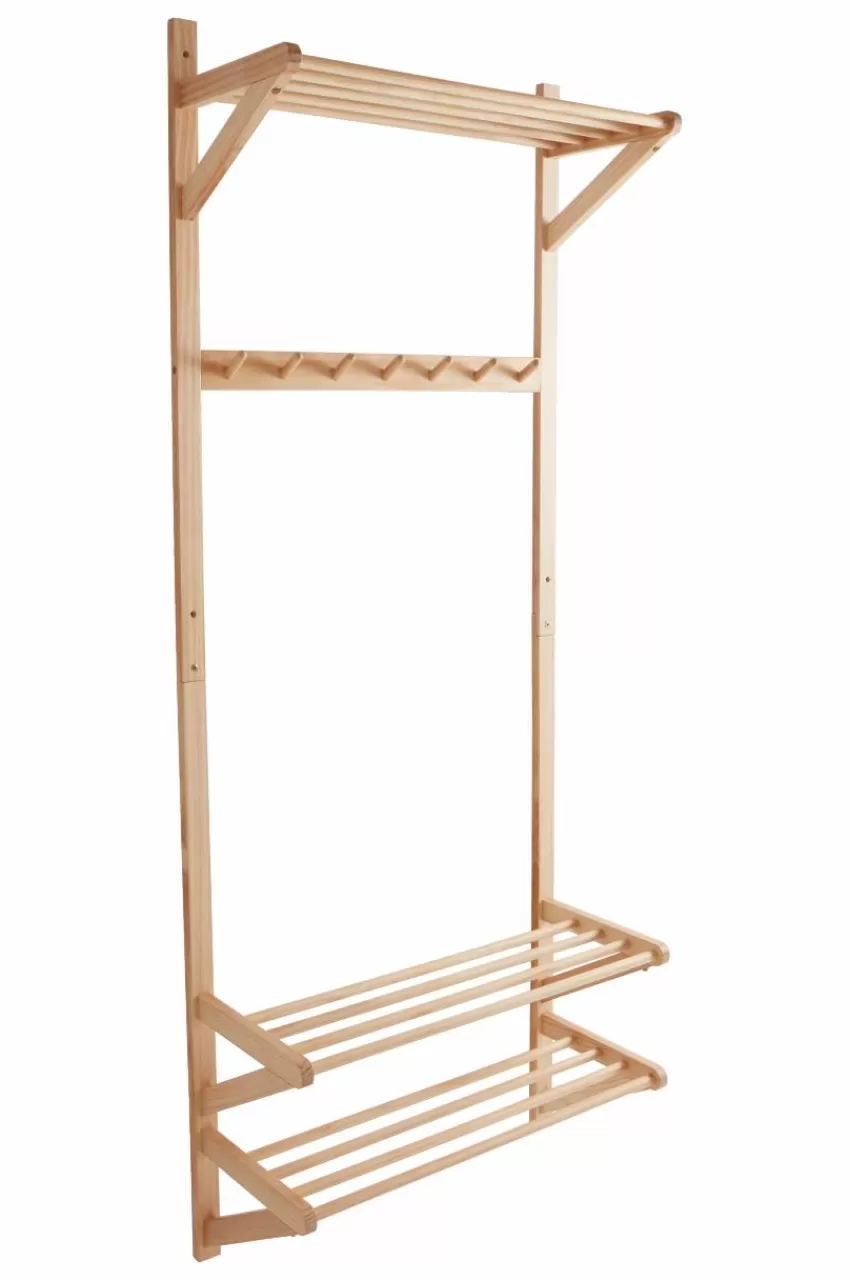 Hallmöbler*Jotex COLE Klädhängare/hallförvaring Såpad furu