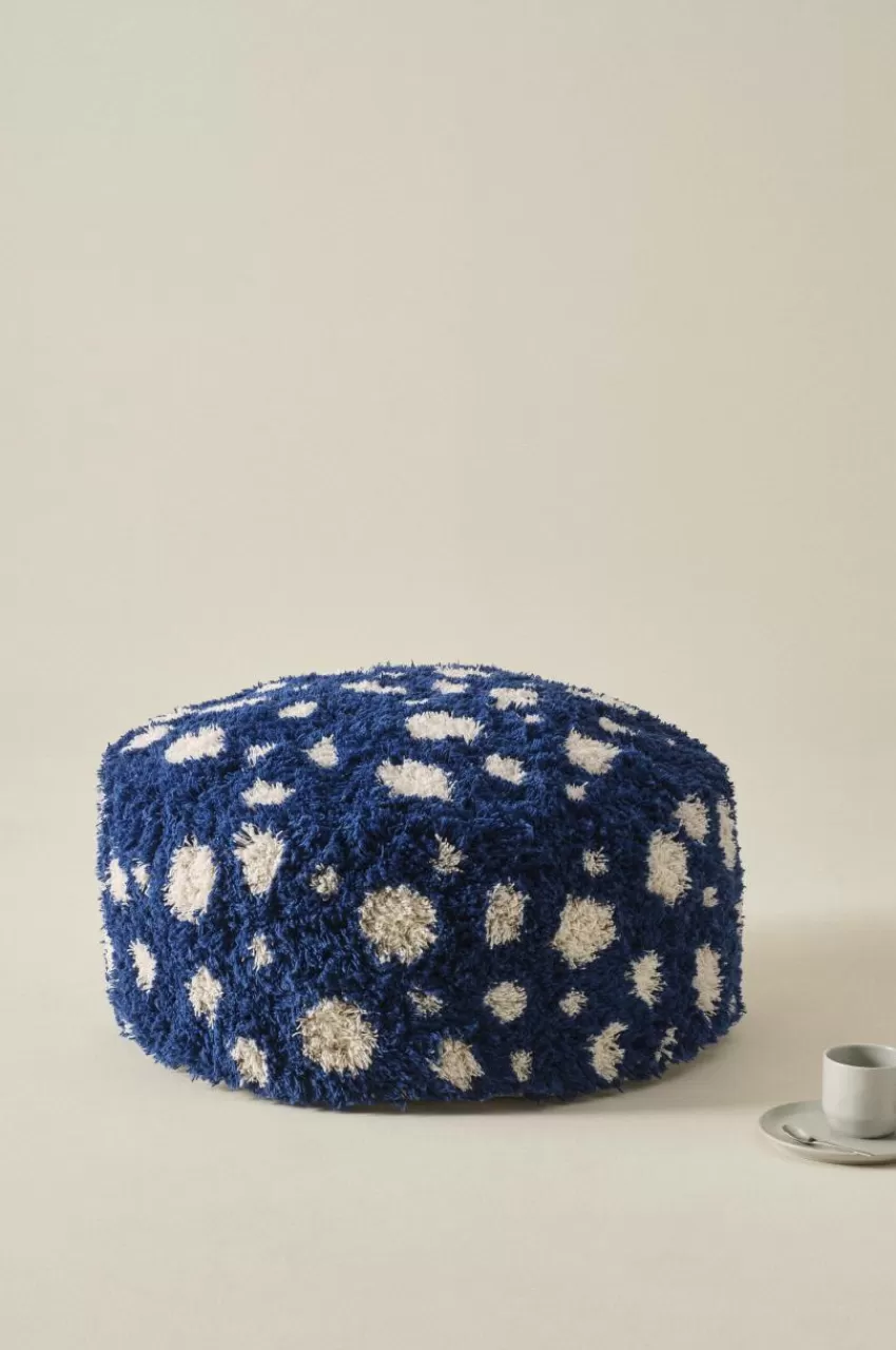 Sittpuffar*Jotex CORALLI Puff Blå/Vit