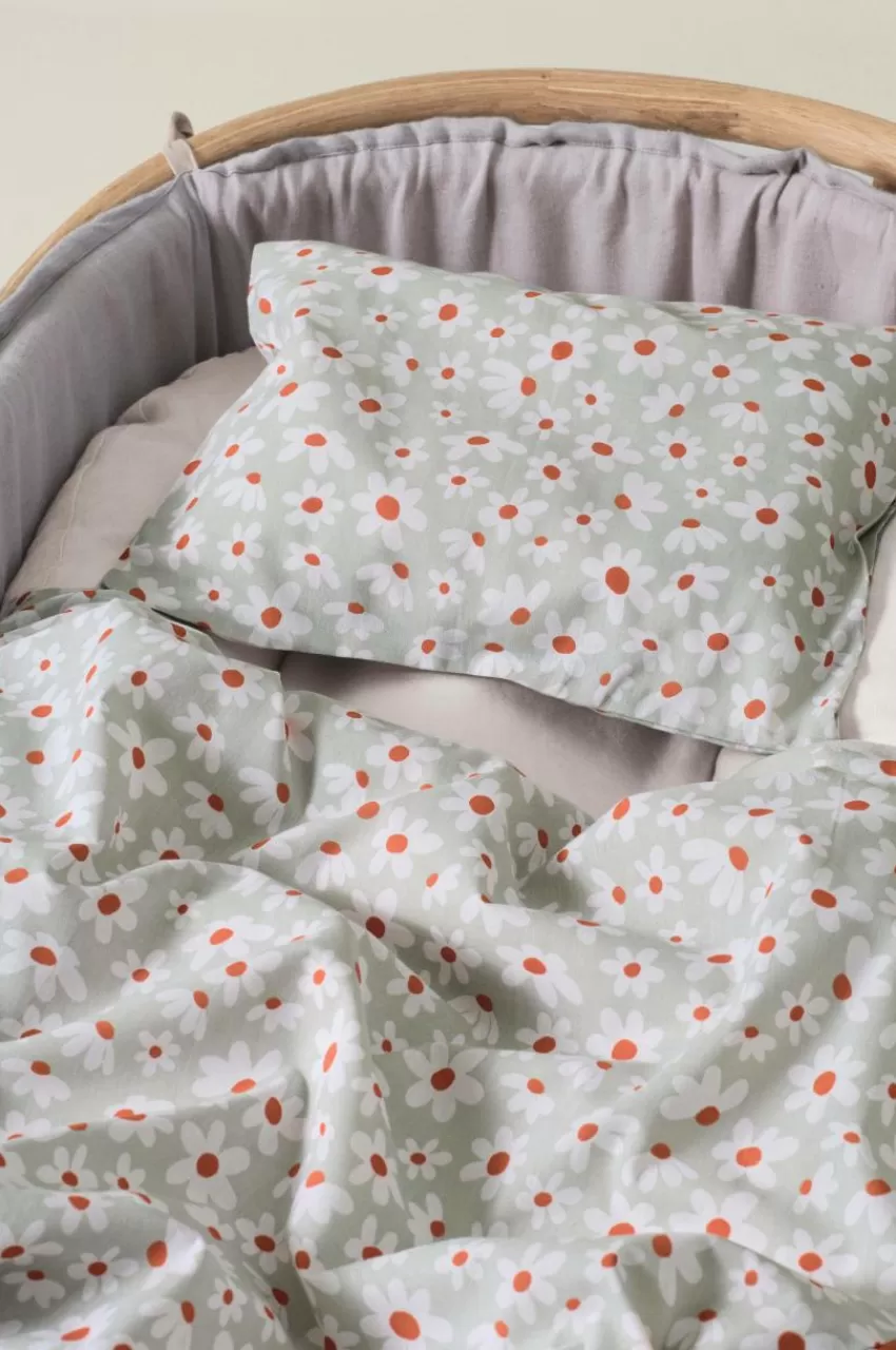 Barnsängkläder*Jotex DAISY BABY Påslakanset Vagn/vagga - Ekologisk Grön