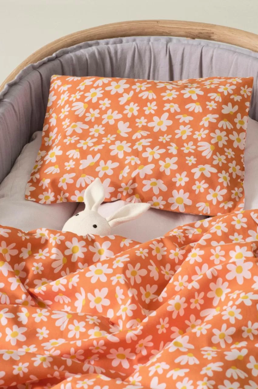 Barnsängkläder*Jotex DAISY BABY Påslakanset Vagn/vagga - Ekologisk Orange