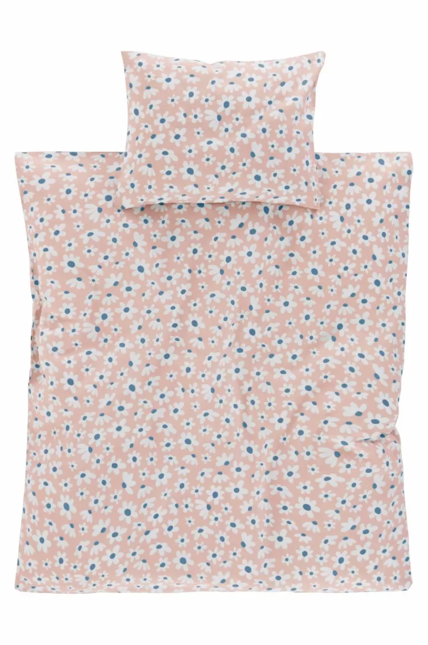 Barnsängkläder*Jotex DAISY BABY Påslakanset Vagn/vagga - Ekologisk Rosa