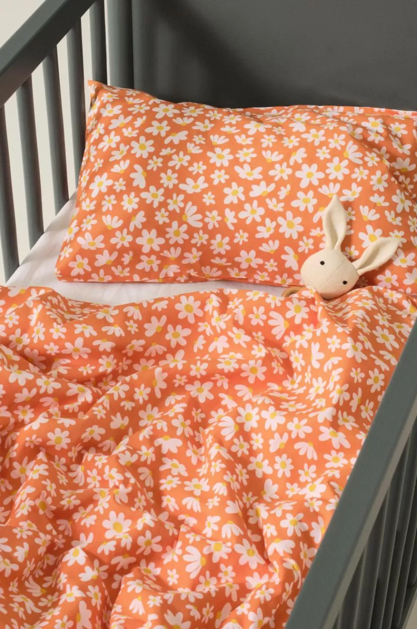 Barnsängkläder*Jotex DAISY MINI Påslakanset Spjälsäng - Ekologisk Orange