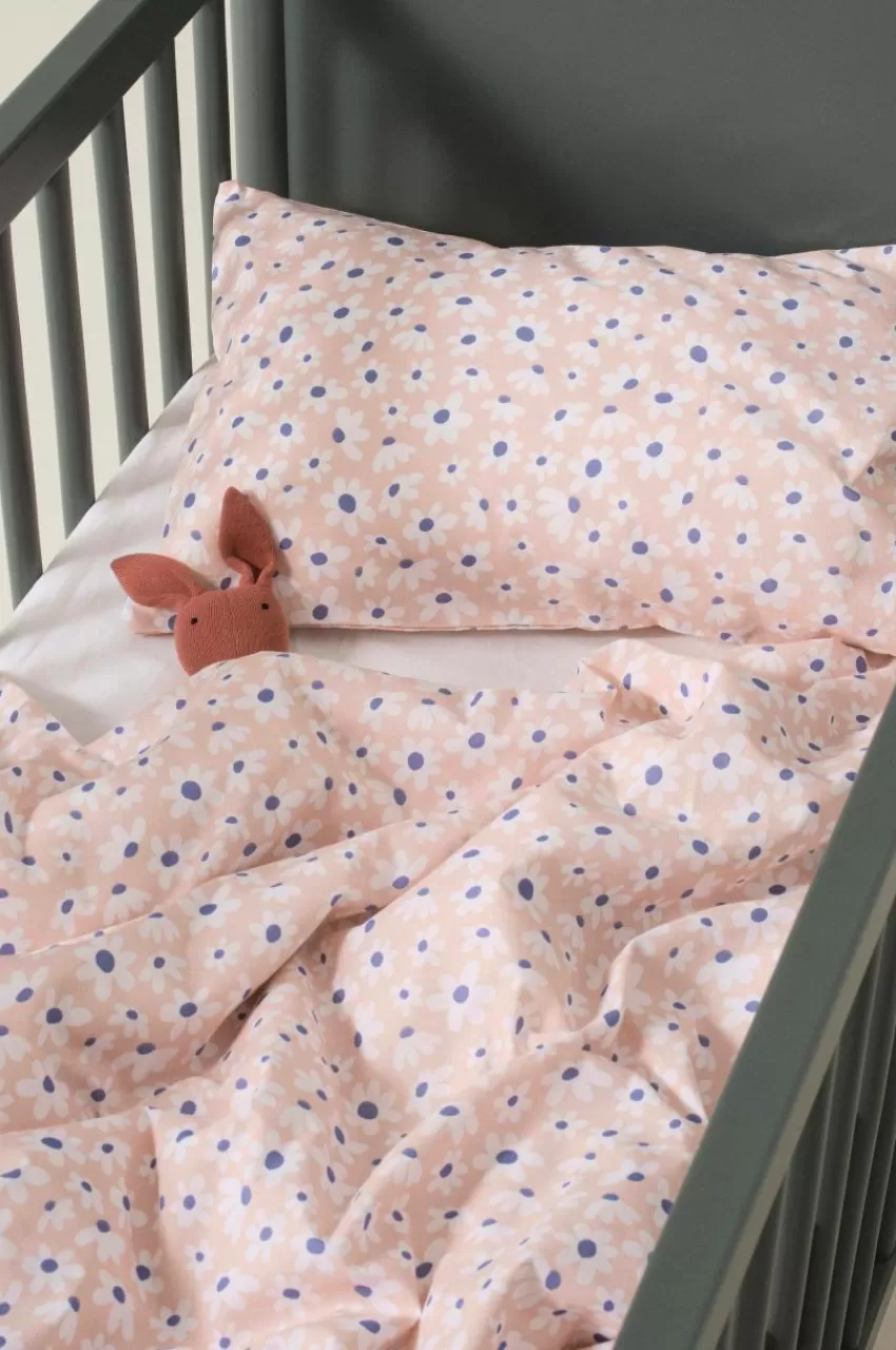 Barnsängkläder*Jotex DAISY MINI Påslakanset Spjälsäng - Ekologisk Rosa