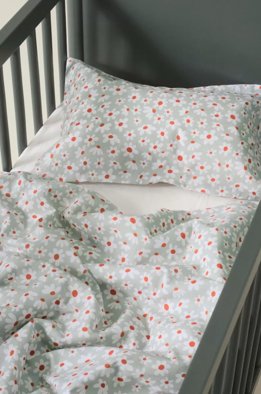 Barnsängkläder*Jotex DAISY MINI Påslakanset Spjälsäng - Ekologisk Grön