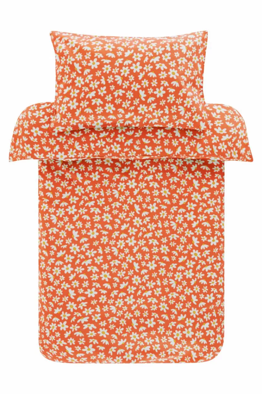 Barnsängkläder*Jotex DAISY MINI Påslakanset Spjälsäng - Ekologisk Orange