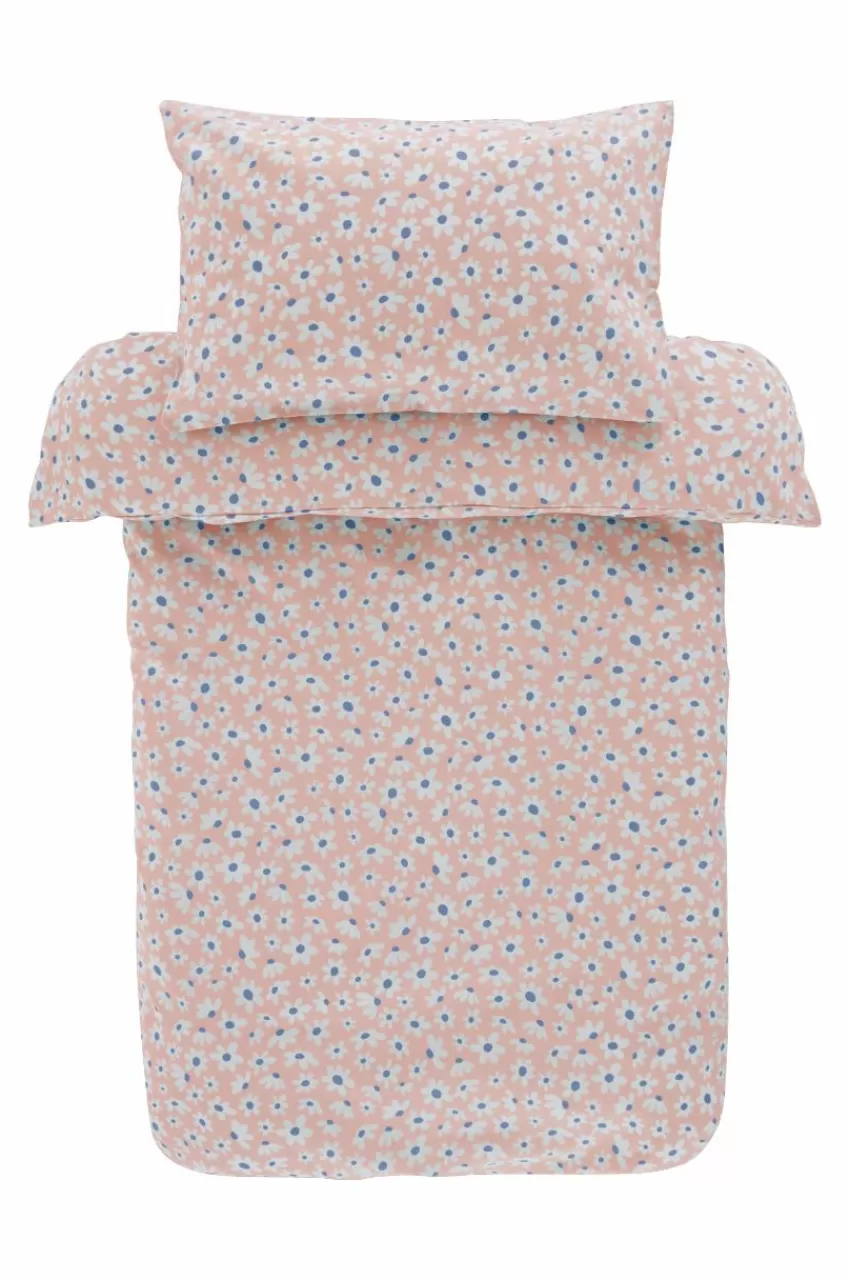 Barnsängkläder*Jotex DAISY MINI Påslakanset Spjälsäng - Ekologisk Rosa