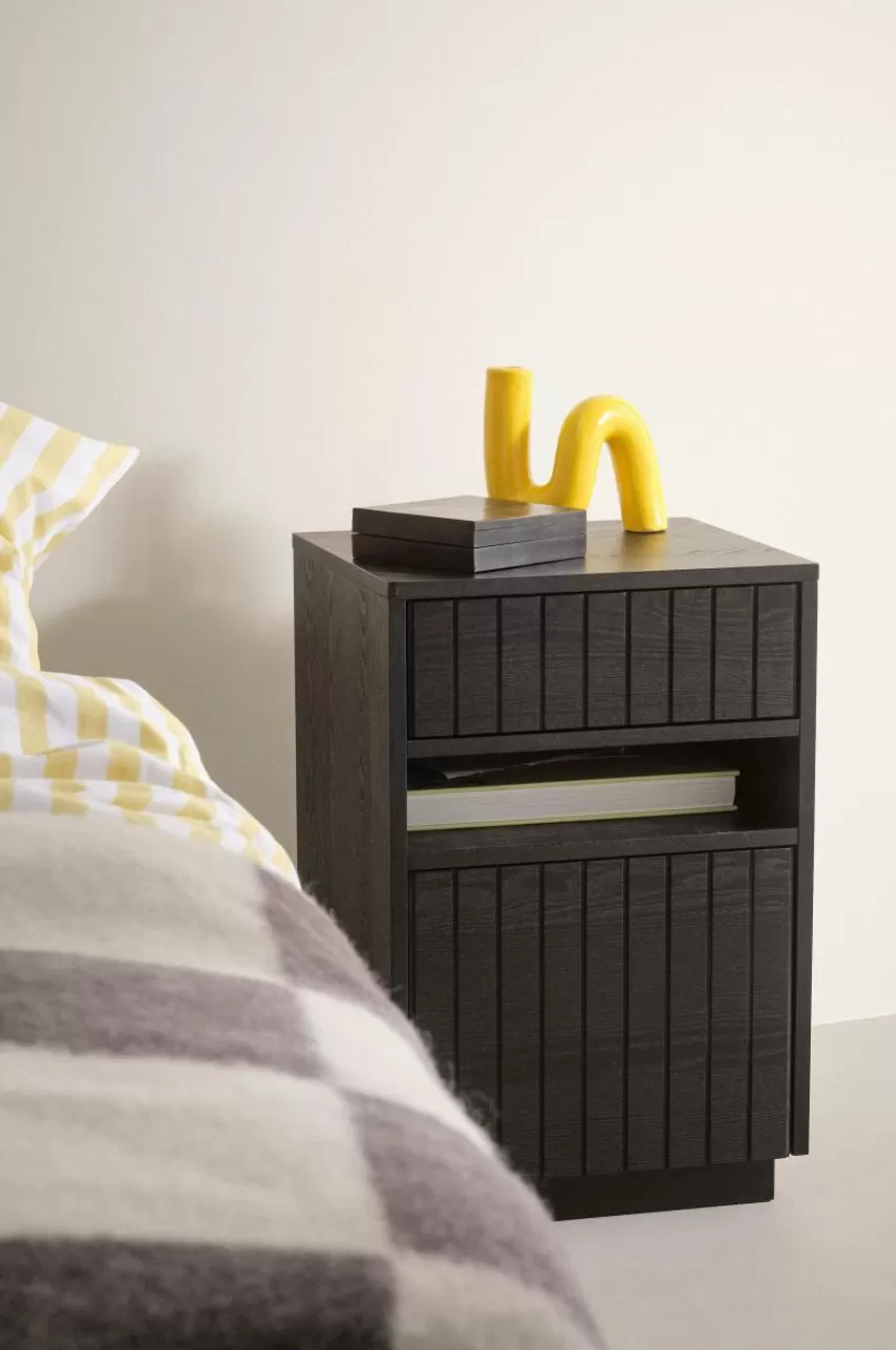 Förvaring*Jotex EIRA Sängbord Mdf with ash veneer,black