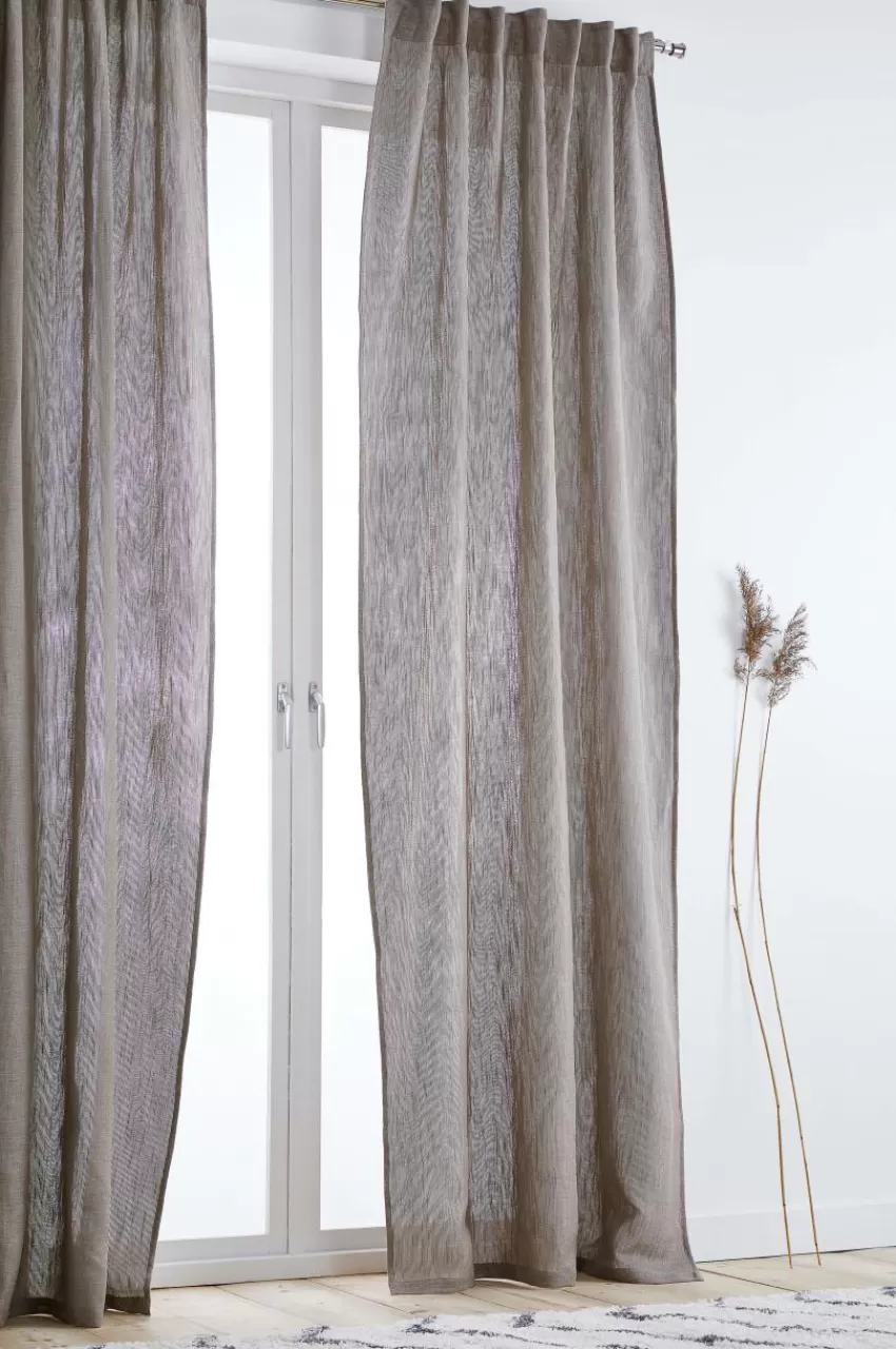 Linnegardiner | Multifunktionsgardiner*Jotex ELISA Multifunktionsgardin 2-pack Khakibrun