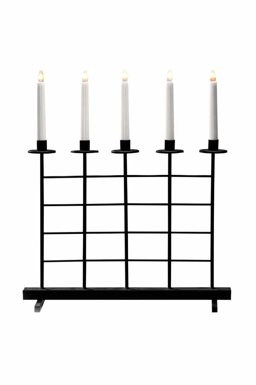 Julbelysning*Jotex Elljusstake 5 Lj Metall 51cm Svart