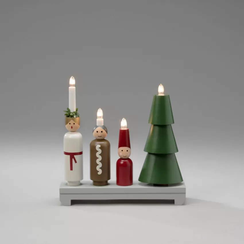 Julbelysning*Jotex Elljusstake 4 Ljus "Lucia" 29,9cm Flerfärgad