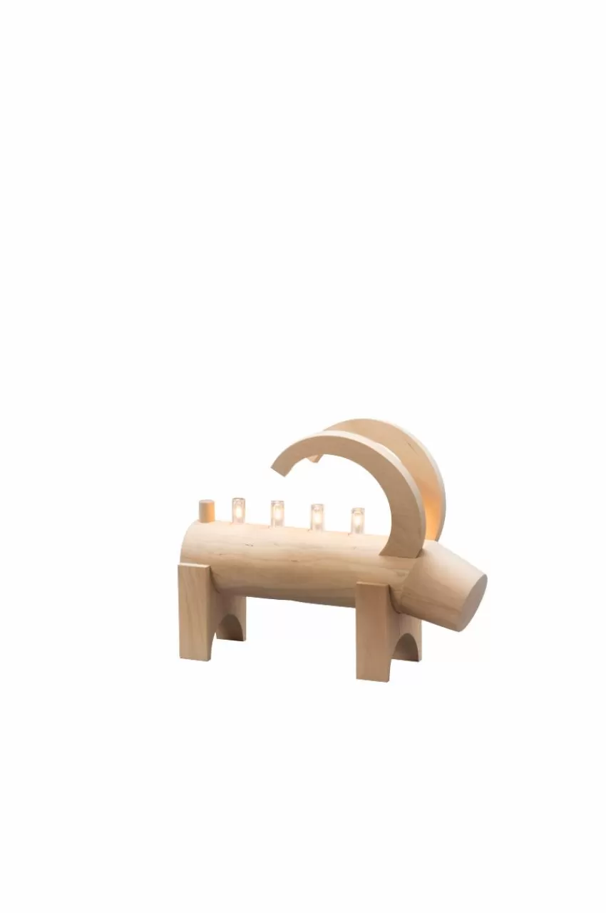 Julbelysning*Jotex Elljusstake 5 Ljus Trä 22,7cm Natur