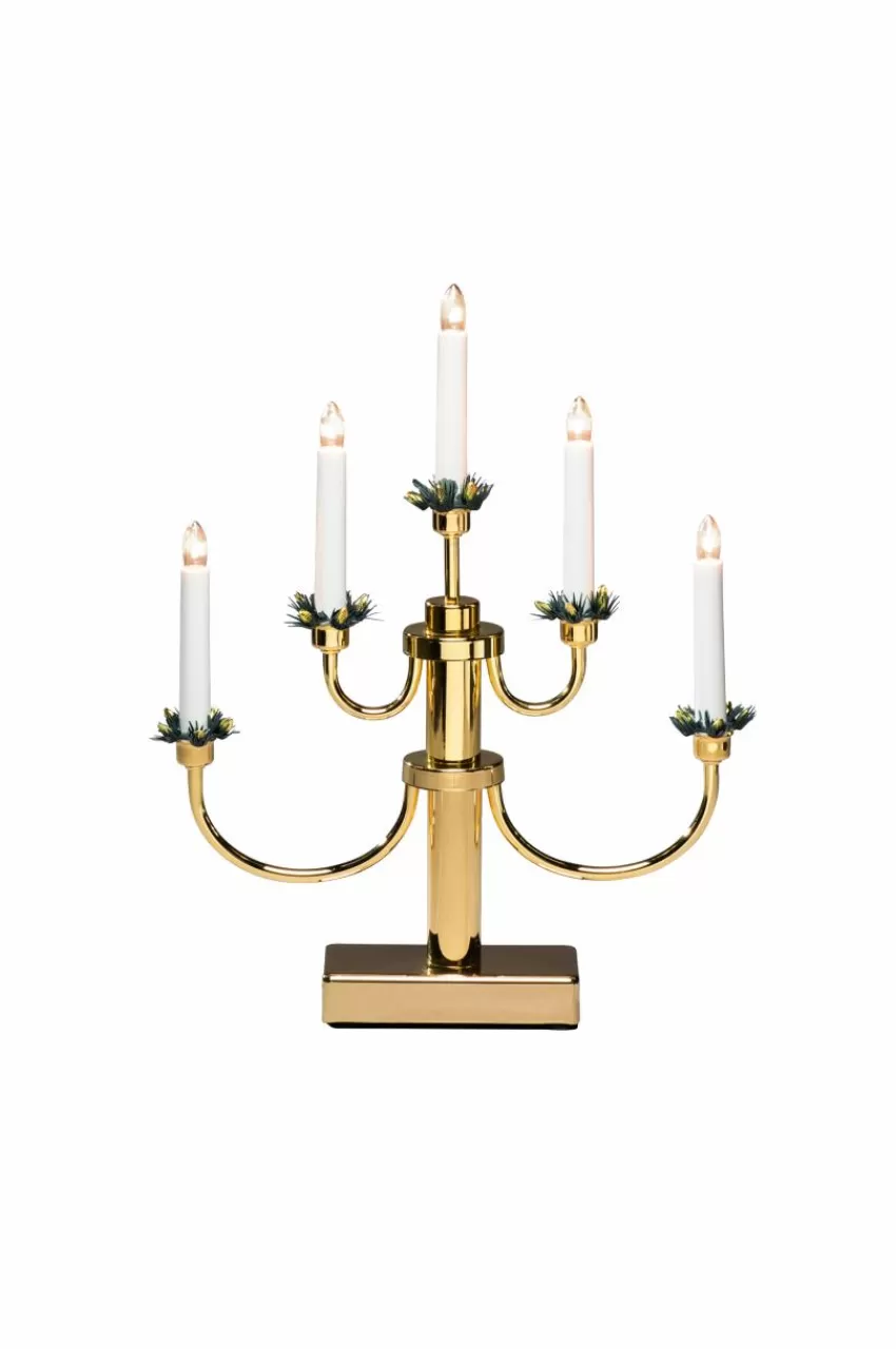 Julbelysning*Jotex Elljusstake Höjd 41 Cm Mässing