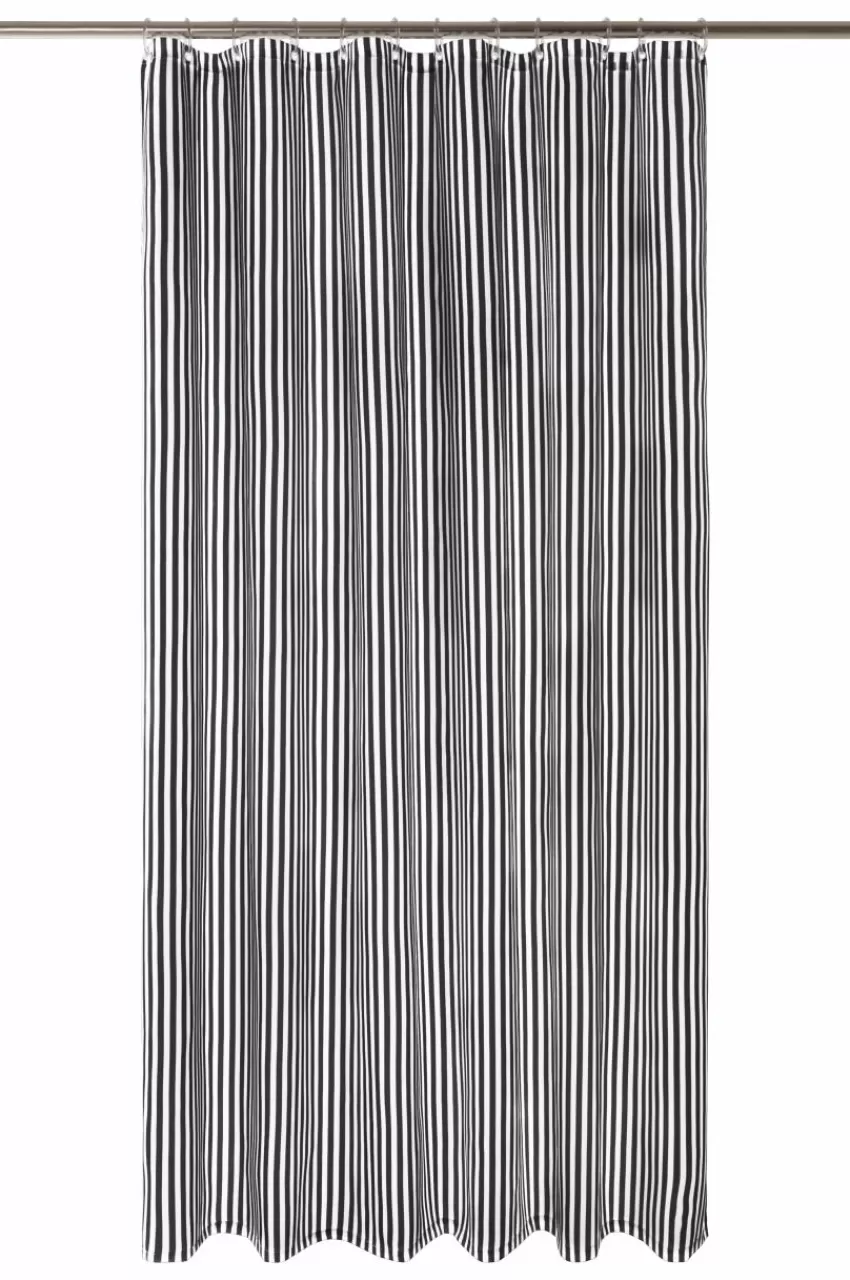 Duschdraperier*Jotex EMMY Duschdraperi Svart/benvit