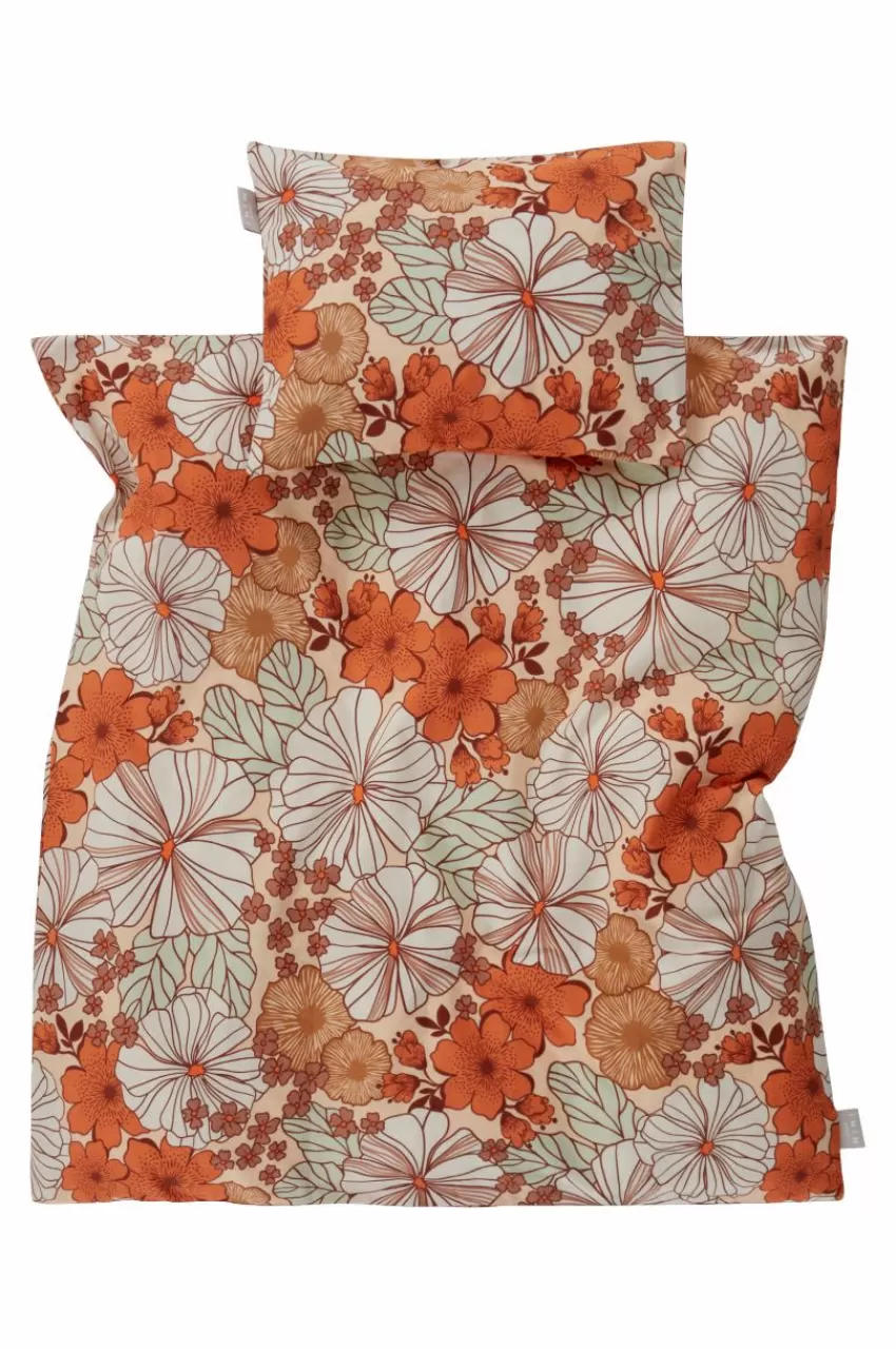 Barnsängkläder*Jotex FIORI BABY Påslakanset Vagn/vagga Orange/multi
