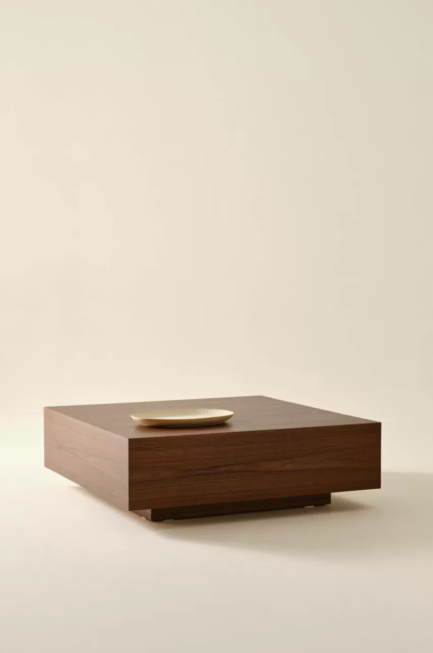 Bord*Jotex FLOAT Soffbord 110x110 Cm Teak fanér