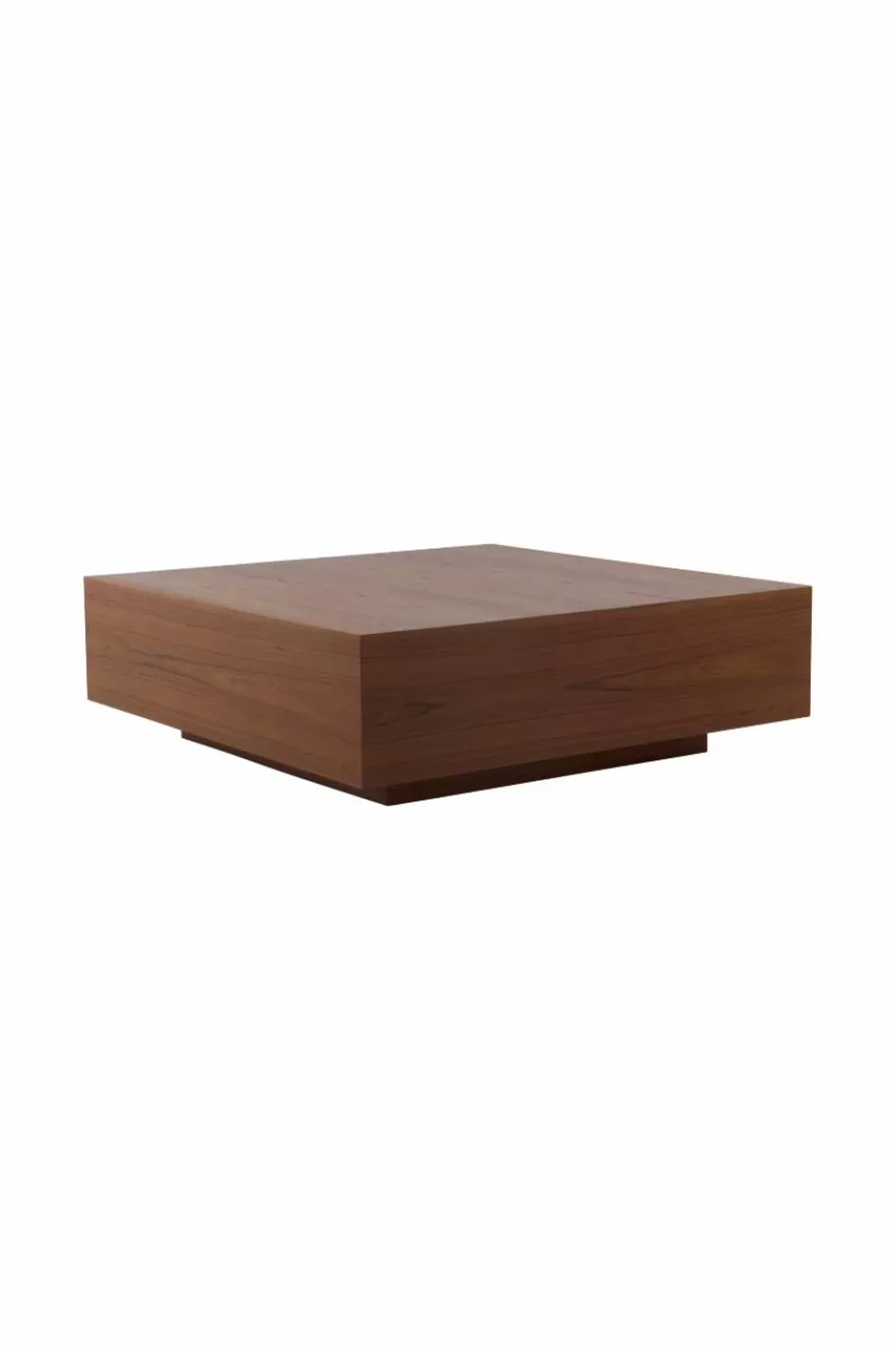 Bord*Jotex FLOAT Soffbord 110x110 Cm Teak fanér