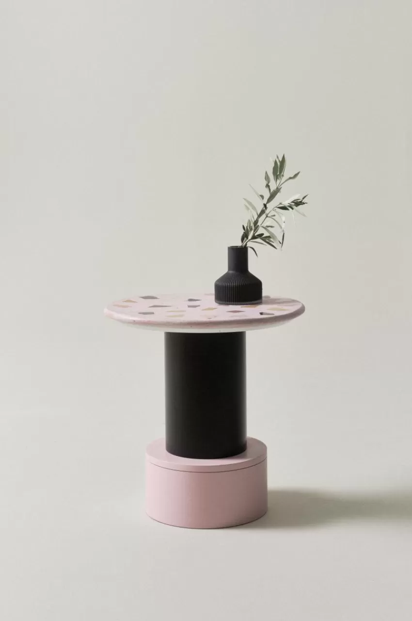 Bord*Jotex FRESNO Sidobord ø 50 Cm Svart/rosa