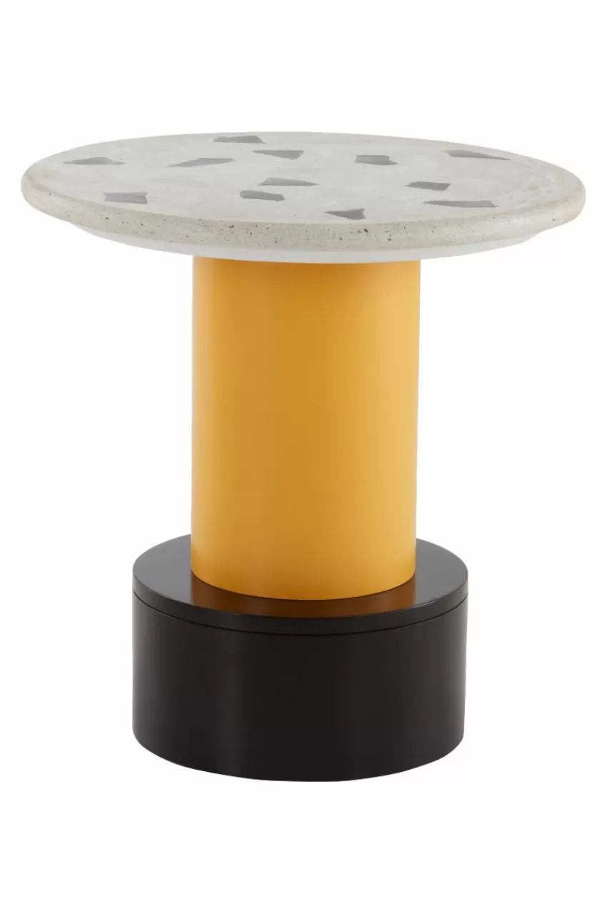 Bord*Jotex FRESNO Sidobord ø 50 Cm Gul/svart