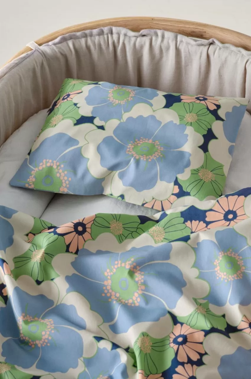 Barnsängkläder*Jotex FRIDA BABY Påslakanset Vagn/vagga Ekologisk Blå