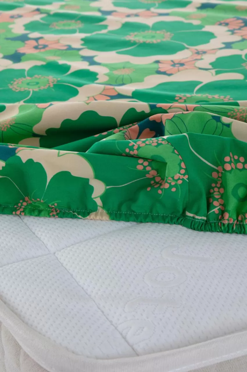 Barnsängkläder*Jotex FRIDA MINI Dra-på-lakan Ekologisk Grön