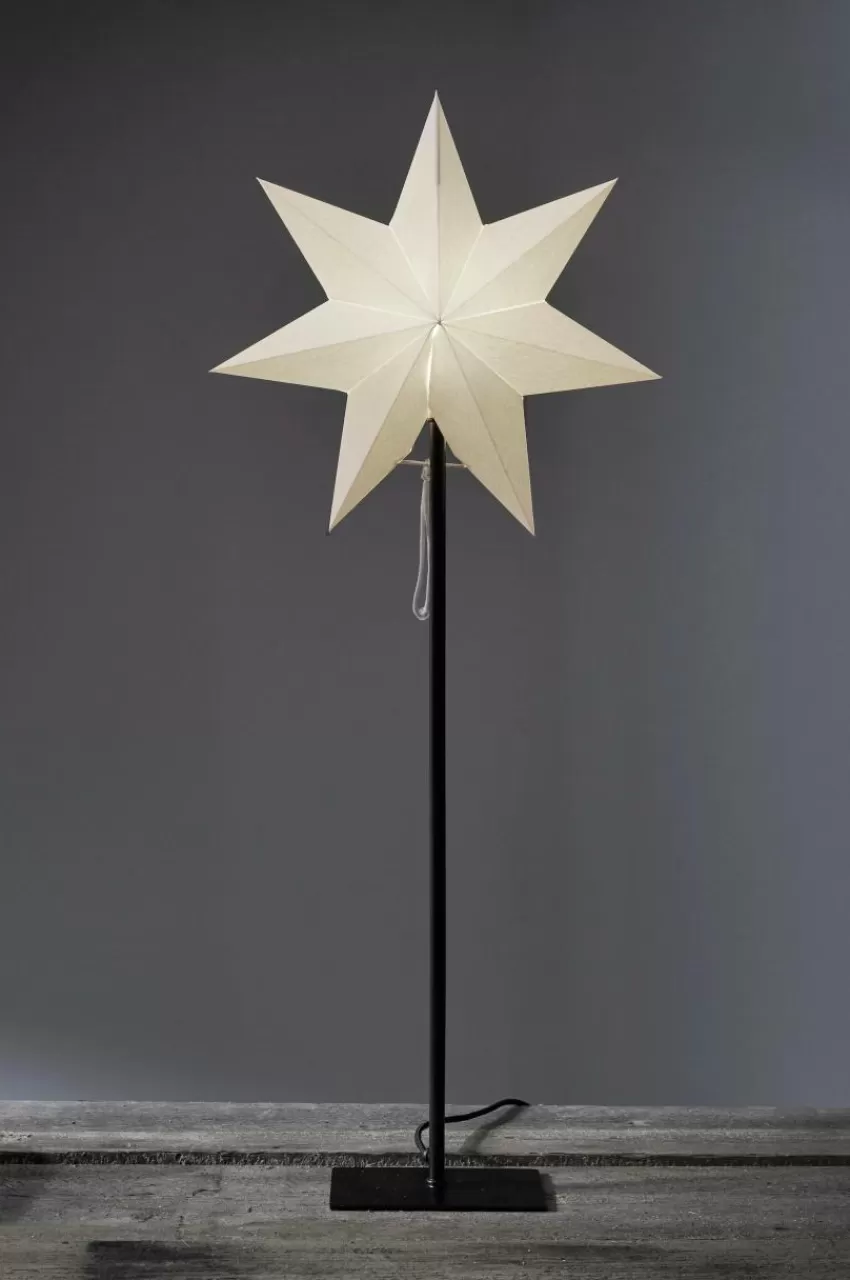 Julbelysning*Jotex FROZEN Stjärna På Fot 85cm Vit