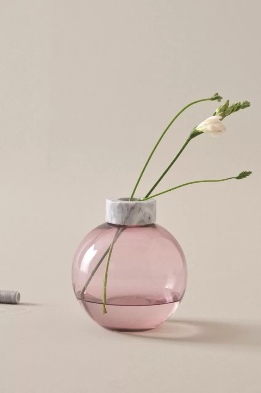 Vaser*Jotex HILLEVI Glasvas - Höjd 19 Cm Ljuslila/marmor