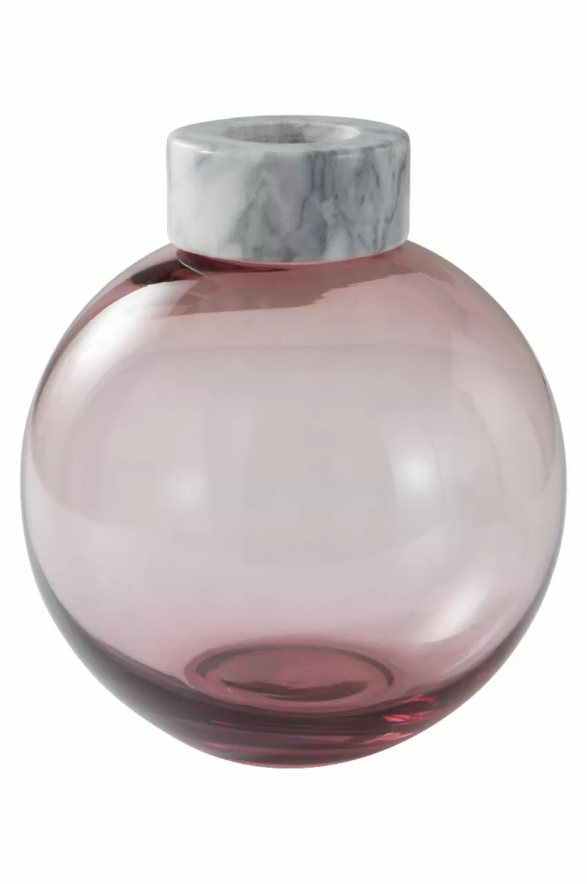 Vaser*Jotex HILLEVI Glasvas - Höjd 19 Cm Ljuslila/marmor
