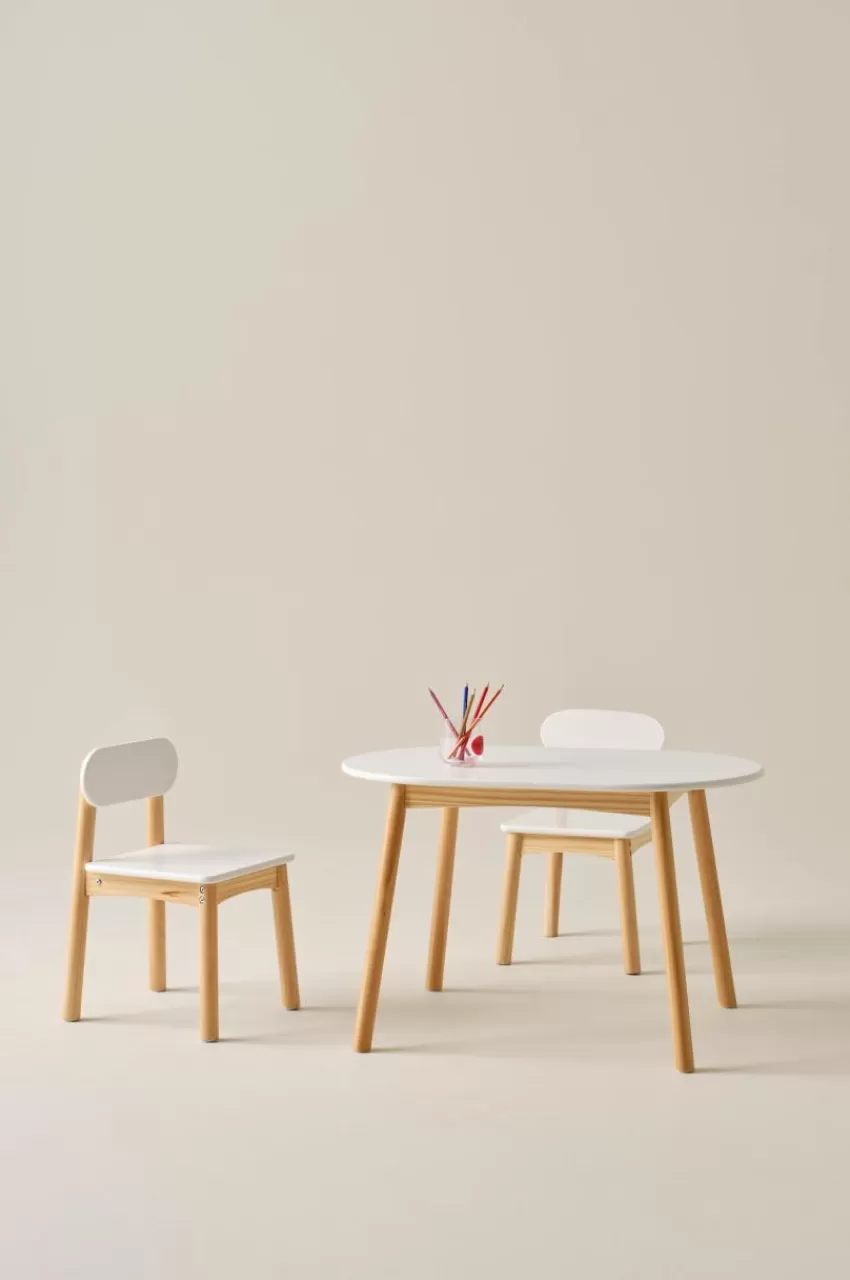 Barnmöbler | Barnmöbler Deal*Jotex HULTA OVAL Barnbord Med 2 Stolar Vit/furu