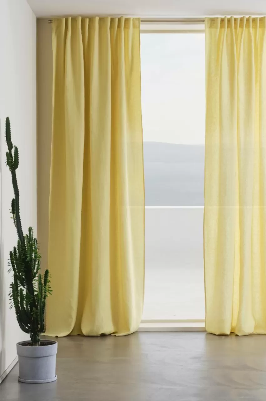 Linnegardiner | Multifunktionsgardiner*Jotex JONIE Linnegardin 2-pack Gul