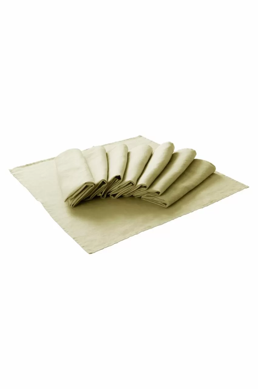 Servetter*Jotex JONIE Linneservett 8-pack Grönbeige