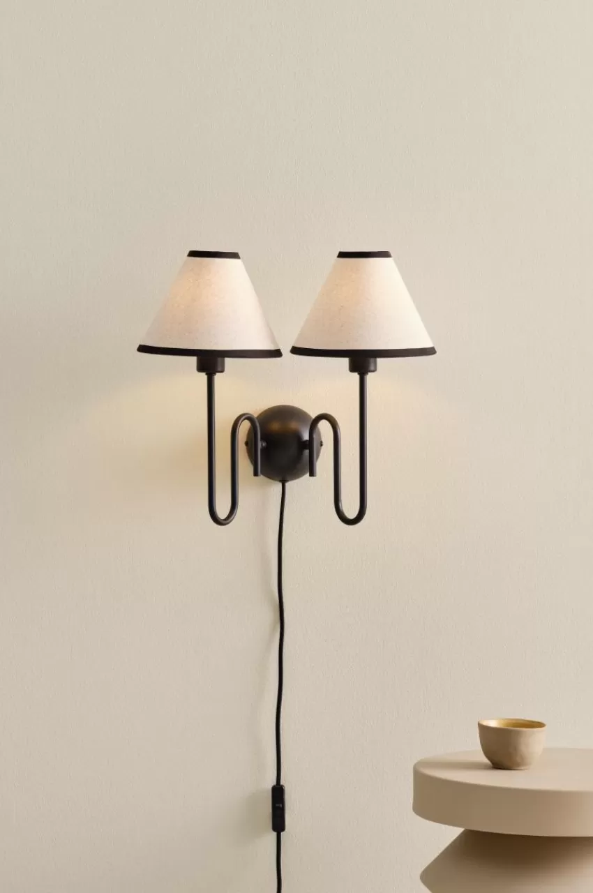 Vägglampor*Jotex JULIET Vägglampa Naturvit/svart