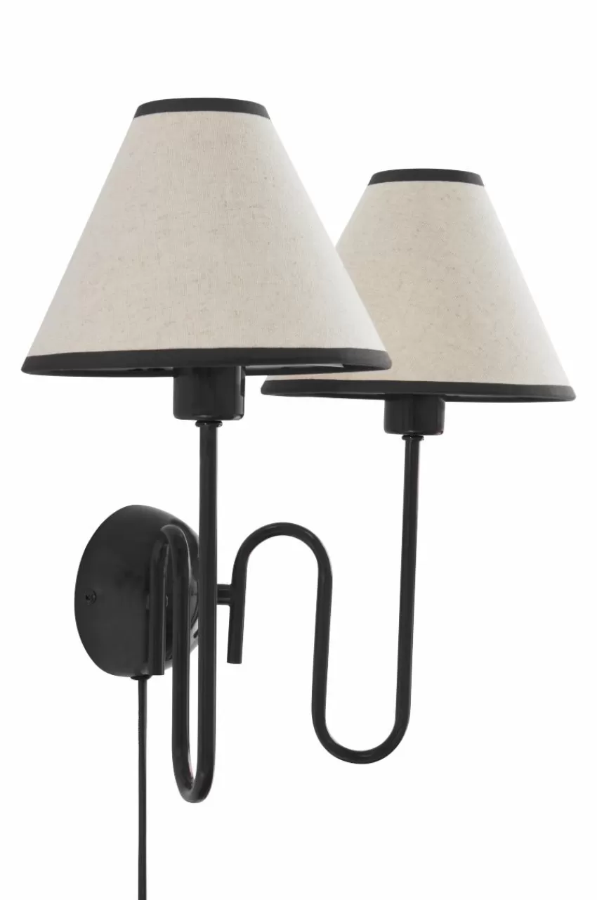 Vägglampor*Jotex JULIET Vägglampa Naturvit/svart
