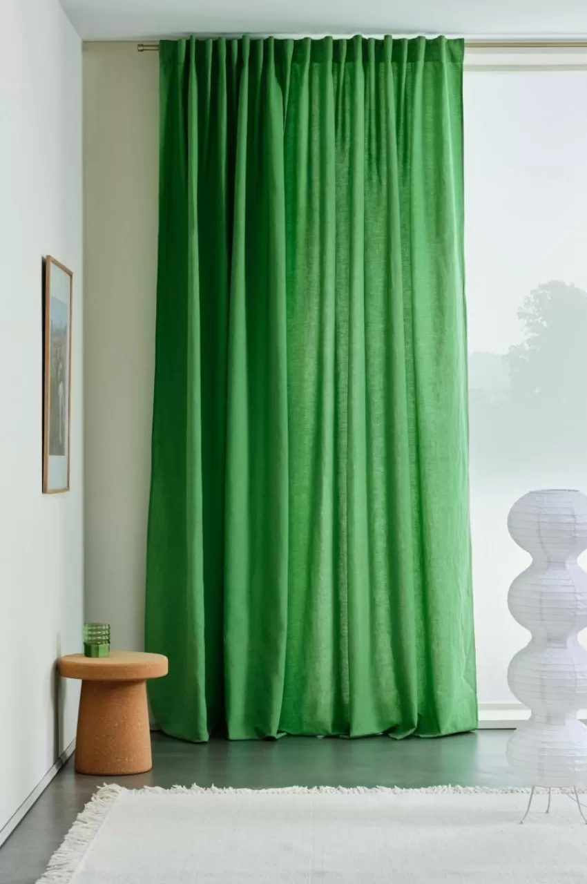 Linnegardiner | Multifunktionsgardiner*Jotex KIT Linnegardin 1 Längd Extra Bred Grön