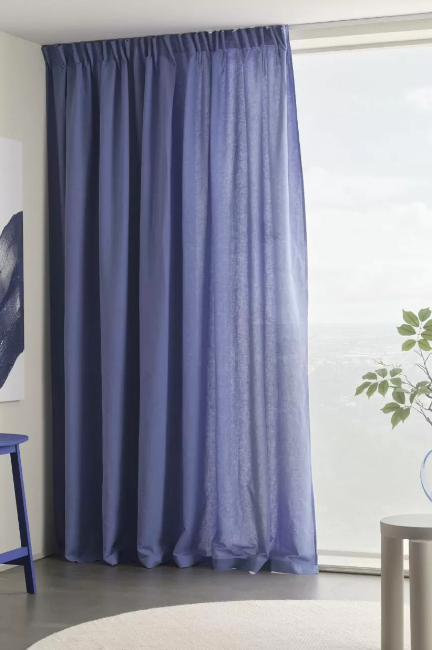 Linnegardiner | Multifunktionsgardiner*Jotex KIT Linnegardin 1 Längd Extra Bred Blå lavendel