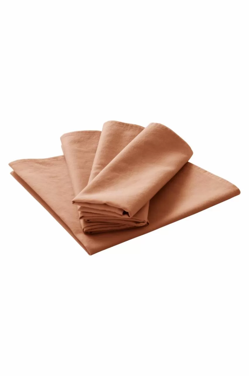 Servetter*Jotex KIT Linneservett 4-pack Terrakotta orange