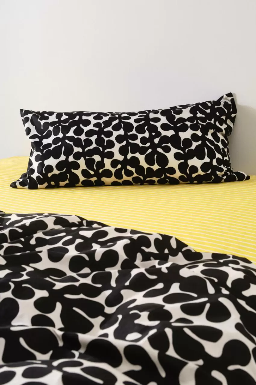 Örngott*Jotex KNOTA 90x50 Cm Ekologisk örngott Vit/svart